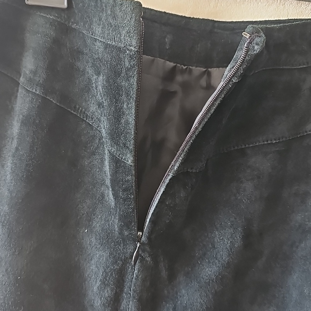 Alfani Black Suede Leather Skirt 10P - Picture 5 of 6